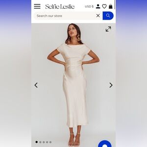 Selfie Leslie Loveland Cap Sleeve Cowl Back Midi Dress size XS